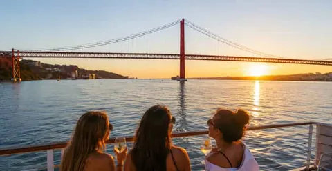 Lisbon: Tagus River Sunset Tour with Snacks and Drink