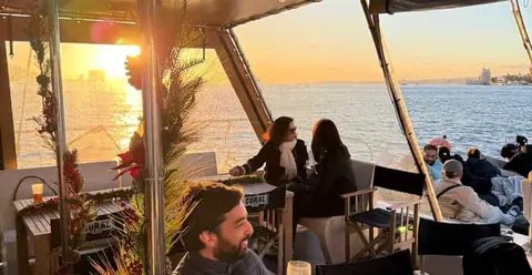 Lisbon Sunset Boat Tour on a Catamaran with 1 Welcome Drink
